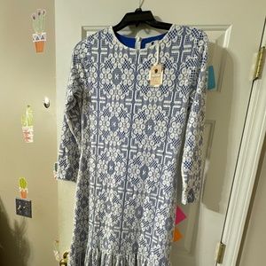 Dainty Jewells White & Royal Blue Dress Size Large